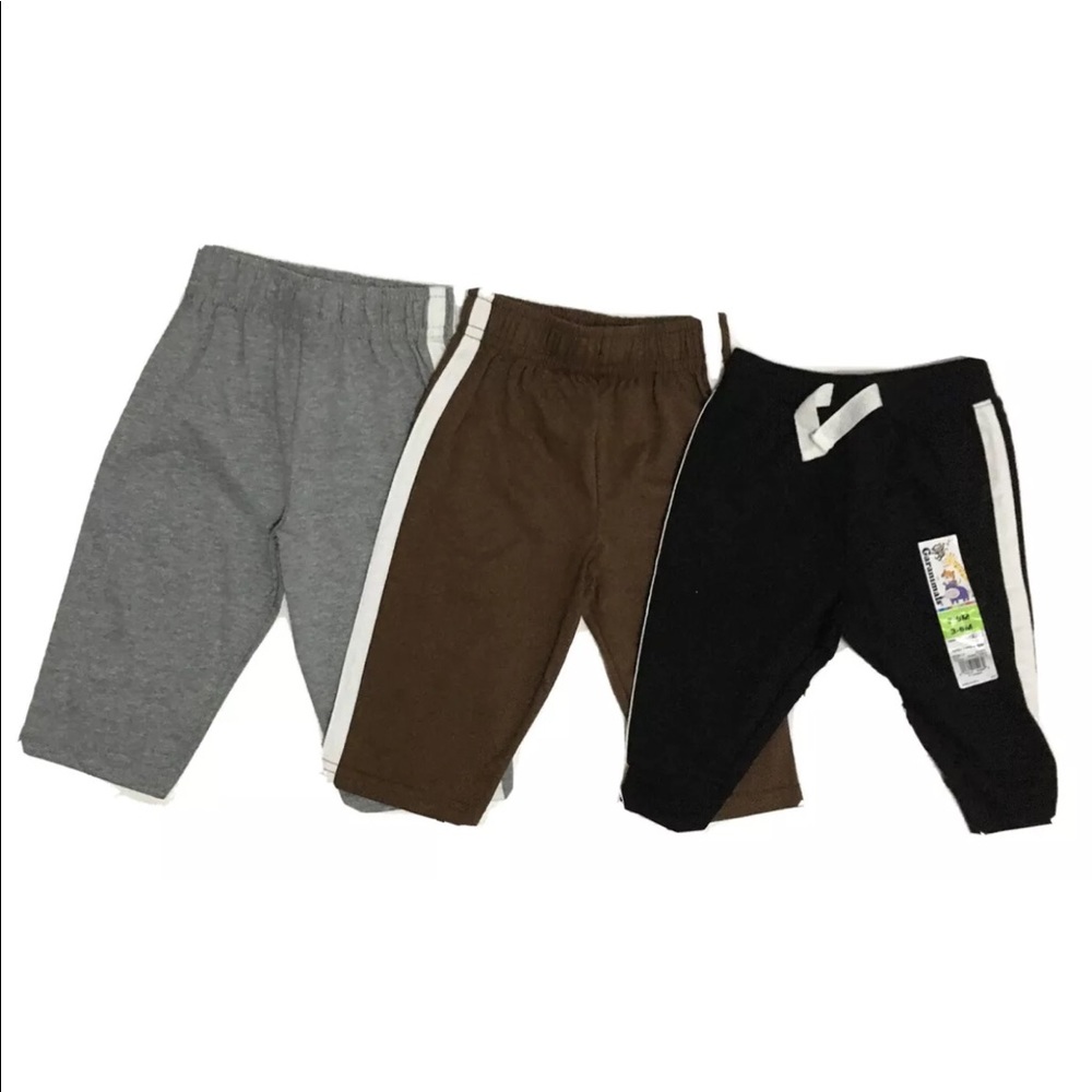 Lot of 3 Garanimals Baby Boys Pull On Pants Size 3-6 Months